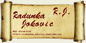 Radunka Joković vizit kartica